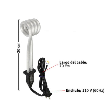 Calentador de Agua 480 W Resistencia Eléctrica Electrodo Inmersión SB-608