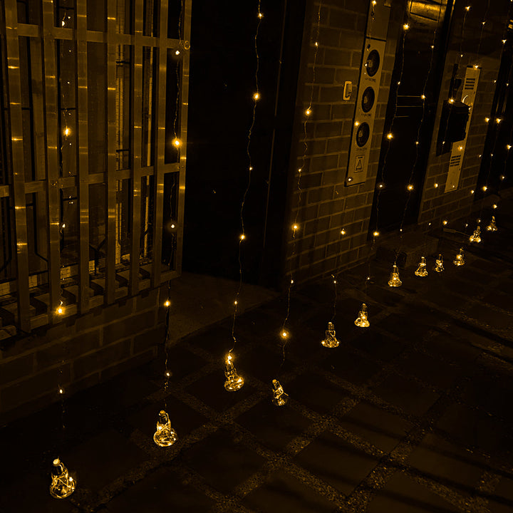 Cortina Micro LED 12 Tiras Estilo Campana 3 x 2 m 312 Luces Cálida 1616V