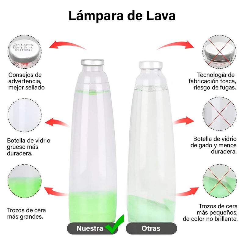 Lámpara de Lava Luz Decorativa Base Plateada 1037