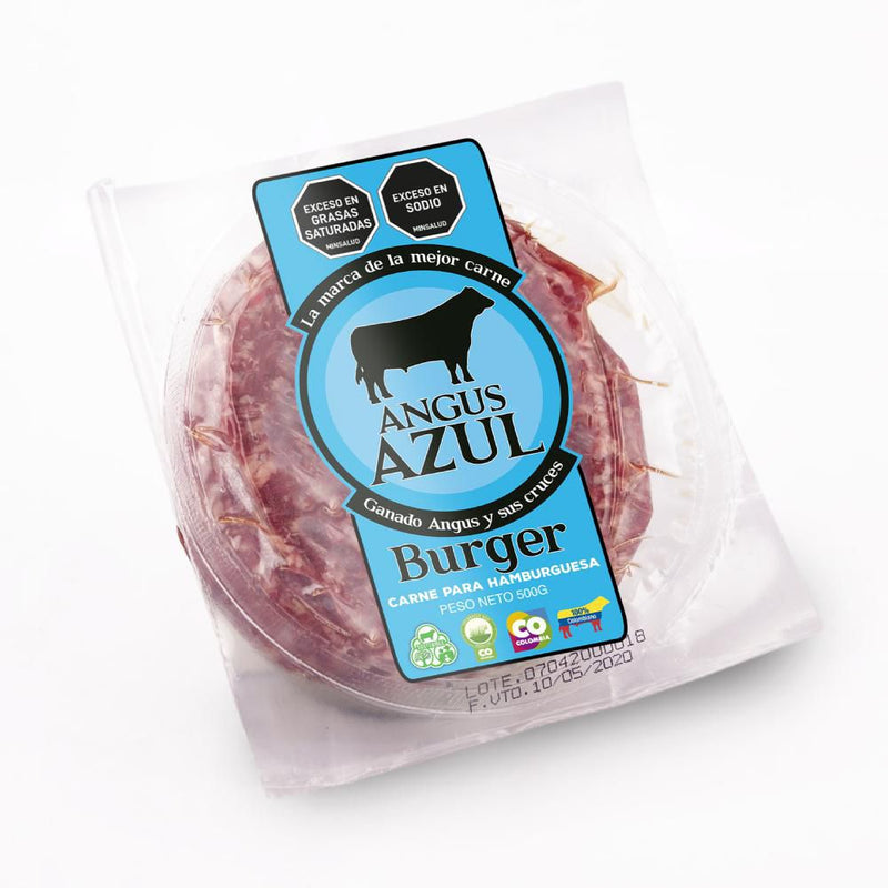 CARNE HAMBURGUESA ANGUS AZUL 500G