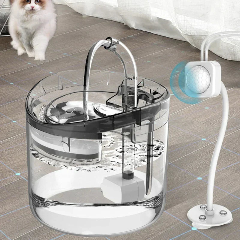 Fuente De Agua Para Mascotas Gatos Silencioso Automatico vidrio