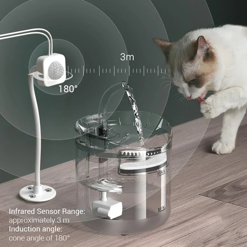 Fuente De Agua Para Mascotas Gatos Silencioso Automatico vidrio