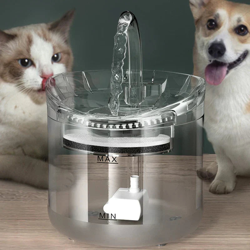 Fuente De Agua Para Mascotas Gatos Silencioso Automatico vidrio