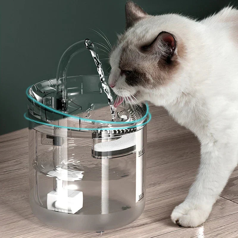Fuente De Agua Para Mascotas Gatos Silencioso Automatico vidrio