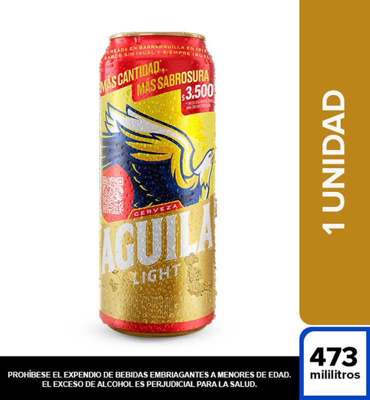 CERVEZA AGUILA LIGHT 473ML LATA