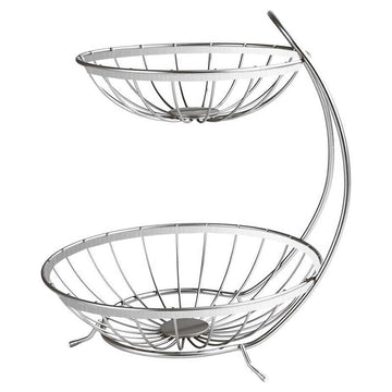 Cesta Redonda Para Frutas Con 2 Niveles