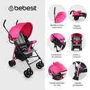 COCHE PASEADOR CLICK GK2020 - ROSADO BEBESIT