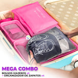 Combo De Bolsos Viajeros X6 + Organizador Zapatos x4 CBVIJ-ZAP