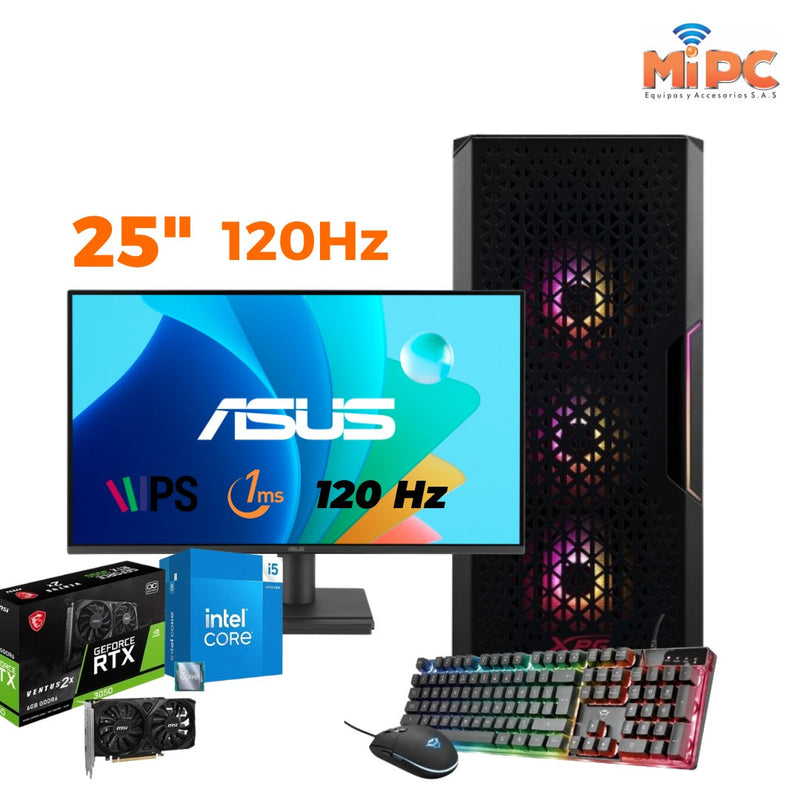 🚀🔥 PC Gamer Completo Intel i5 14400 + RTX 3050: ¡Juega, Trabaja y Domina en 1080p con Tecnología DDR5!