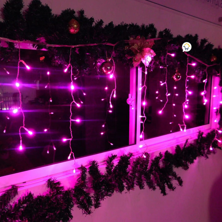 Cortina LED Intercalada 10 Metros 360 LED Decoración Navidad Fucsia LED360L