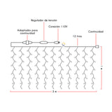 Cortina LED 3X1 M 120 LED Destellos Luces Navidad 1321B
