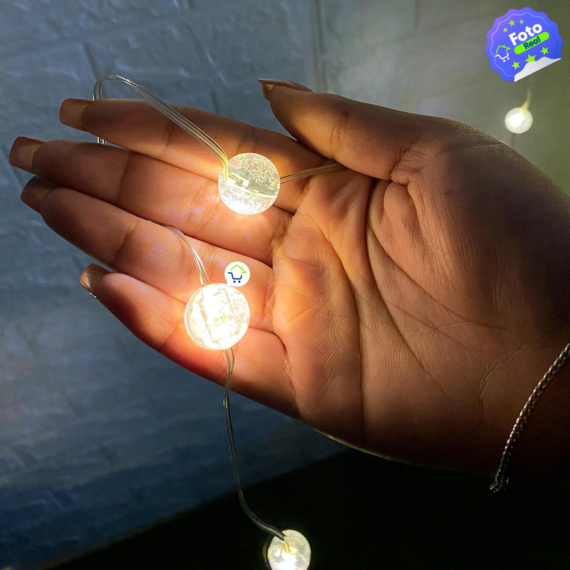 Cortina Esferas Navidad 2.8 x 1.9 m 120 LED Cristal Luces Decorativas 1815A