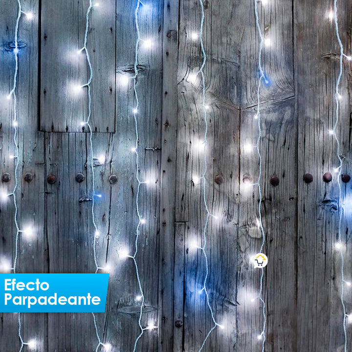 Cortina Luz LED 9x1M 360L Destellos Extensión Navidad 1341B