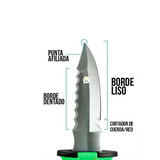 Cuchillo Para Buceo Acuático Táctico Pesca + Estuche y Correas 313V