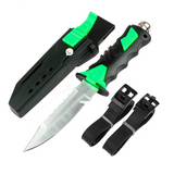 Cuchillo Para Buceo Acuático Táctico Pesca + Estuche y Correas 313V