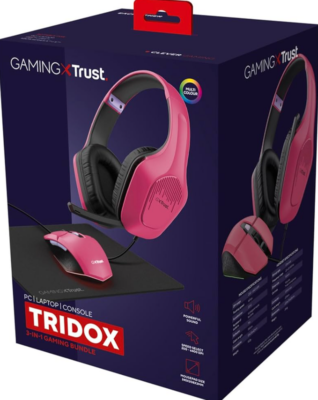 TRUST GXT790P TRIDOX 3-IN-1 BUNDLE PNK