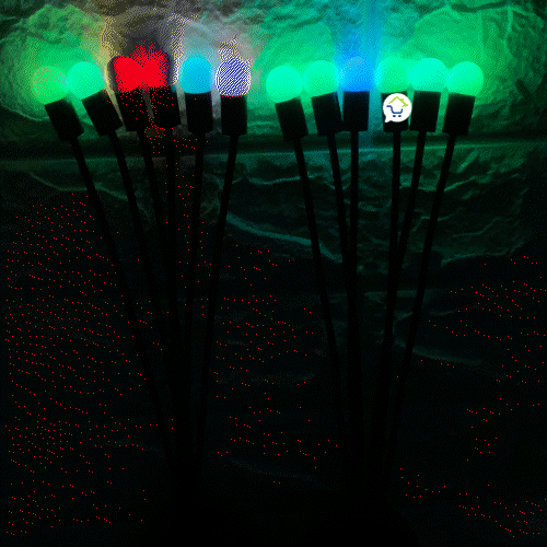 Luces de Hadas Luciérnagas x2 LED Jardín Panel Solar 6 Luces Impermeables C2003