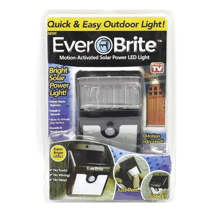 Luz Led Exterior Energía Solar Y Sensor Movimiento Everbrite Color Negro