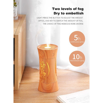 Difusor Tipo Madera - Humidificador Con Luz De Color Cafe