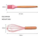 Set 12 Utensilios De Cocina Silicona Resistente Calor Rosa