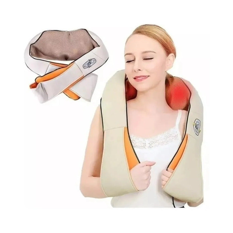 Masajeador Corporal Cervical Cuello Espalda Brazos Electrico Color Beige