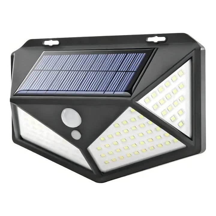 Lámpara Solar 100 Luces Led Exteriores Con Sensor Movimiento Color Negro