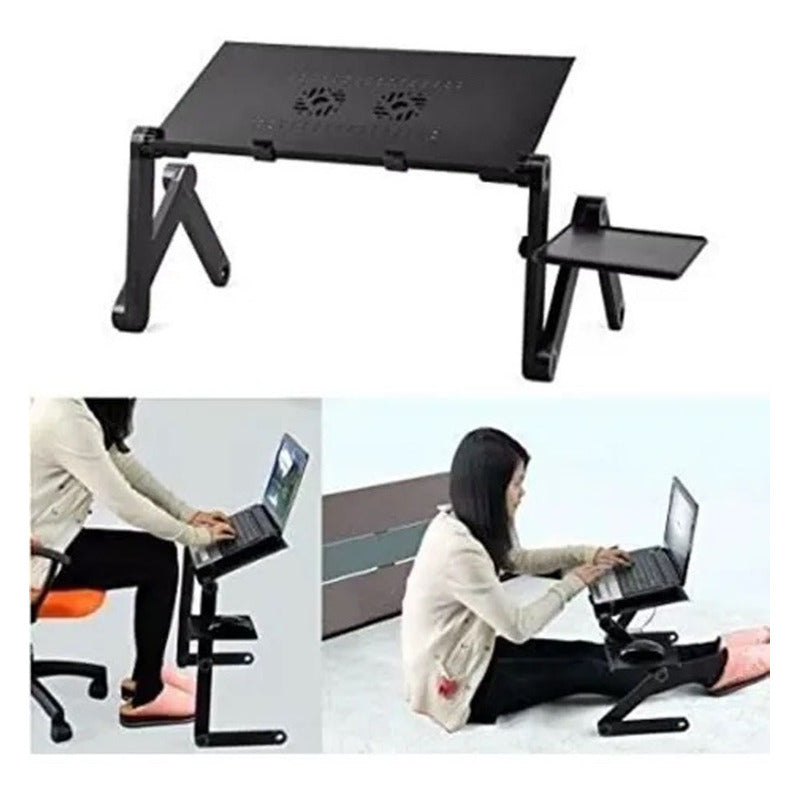 Mesa Portátil Para Computador Base Plegable Dos Ventiladores