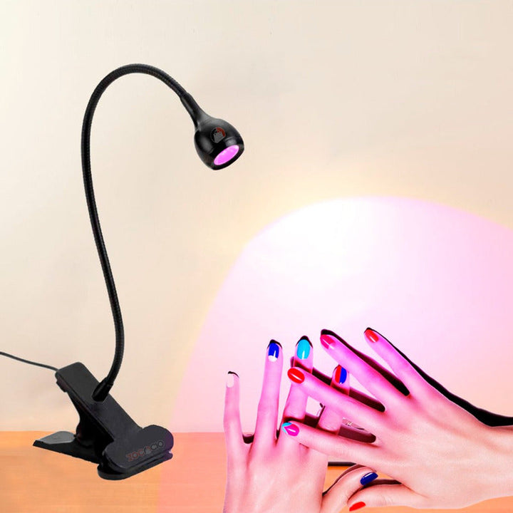 Lampara Uv Led De Secado De Uñas Brazo Flexible Y Clip Color