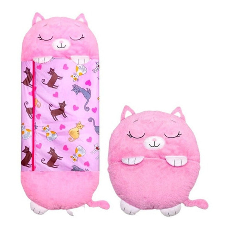 Sleeping Para Niños Bolsa Para Dormir Y Almohada Gatita