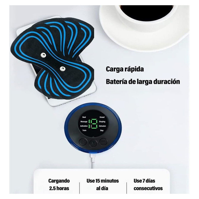 Mini Parche Masajeador Electrico Corporal Portátil Color Negro