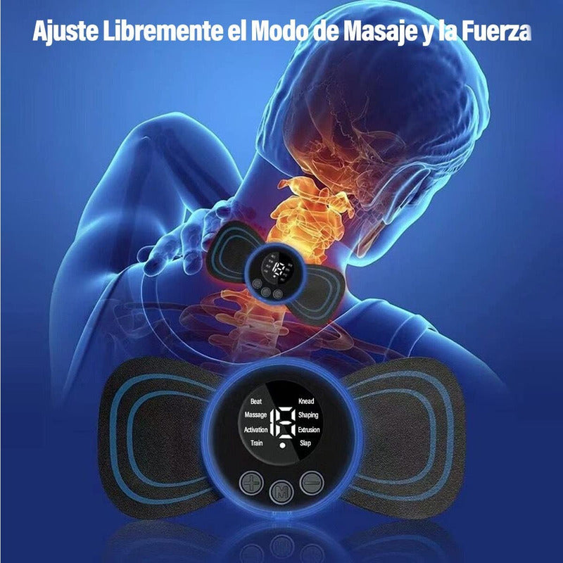 Mini Parche Masajeador Electrico Corporal Portátil Color Negro