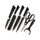 Juego Kit Set Cuchillos Todo En Uno 6 Piezas Profesionales Color Negro