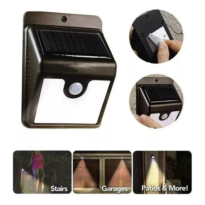 Luz Led Exterior Energía Solar Y Sensor Movimiento Everbrite Color Negro