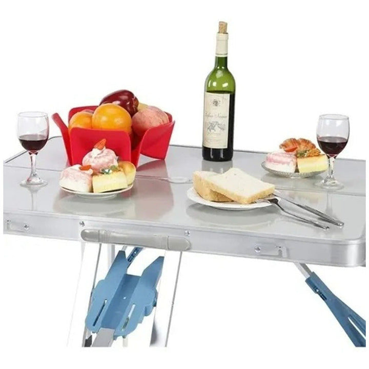 Mesa Plegable Portatil De Aluminio De Picnic Con 4 Asientos