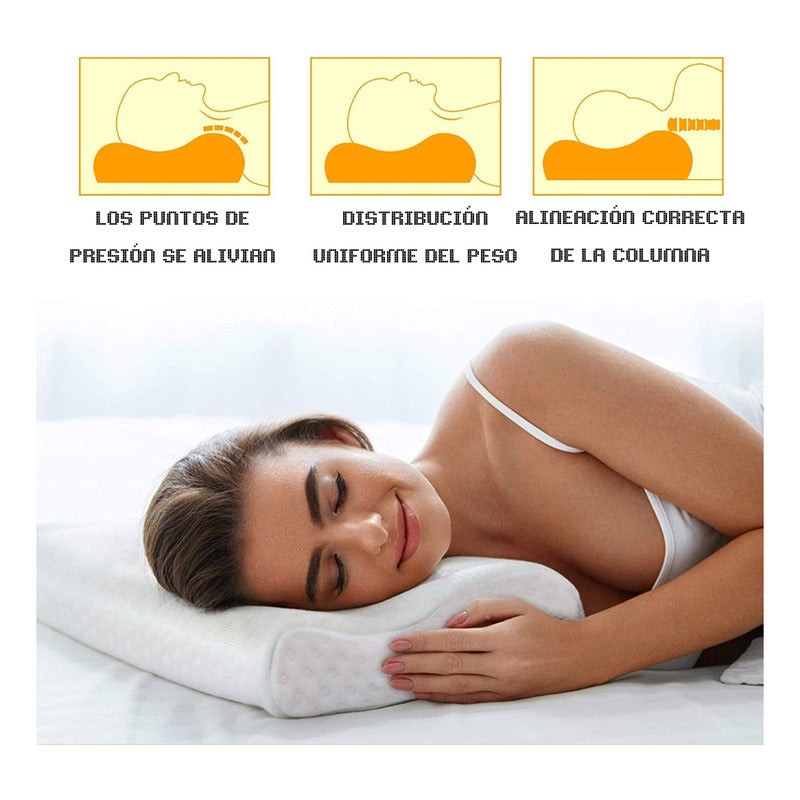 Almohada De Aloe Vera Ortopédica Cool Pillow Indeformable Marca One Pixel Blanca