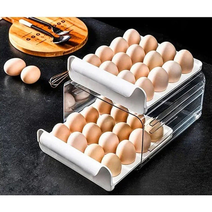 Canasta Porta Huevos Organizador X24 Con Tapa Cocina Nevera