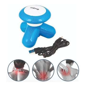 Mini Masajeador Eléctrico Azul Mimo Para Cuerpo, Cuello Y Espalda