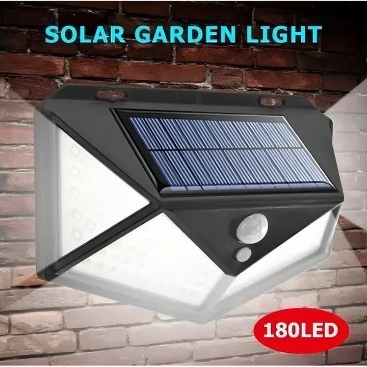 Lámpara Solar 100 Luces Led Exteriores Con Sensor Movimiento Color Negro