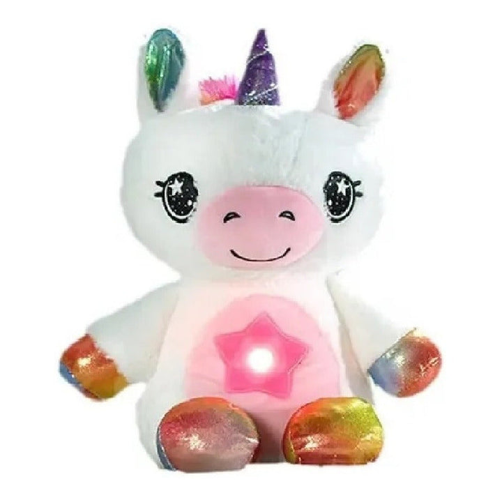 Peluch Luminoso Star Belly Proyector De Luz Unicornio Blanco