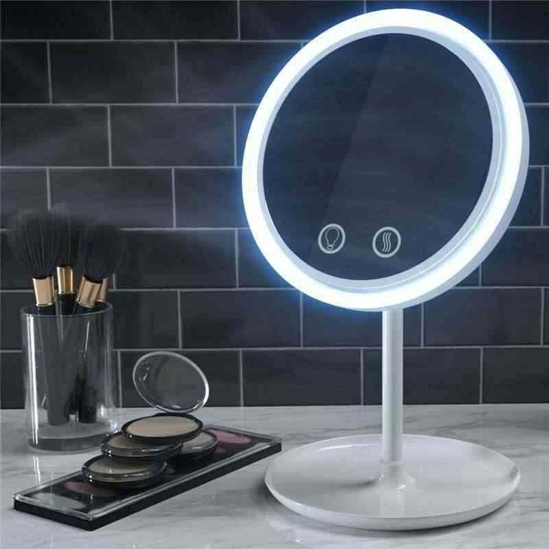 Espejo De Luz Led Con Lamparita De Noche Recargable