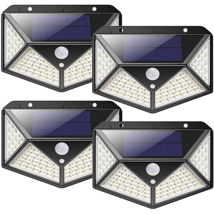 Lampara De Panel Solar Para Exteriores De 100 Led Sensor X4