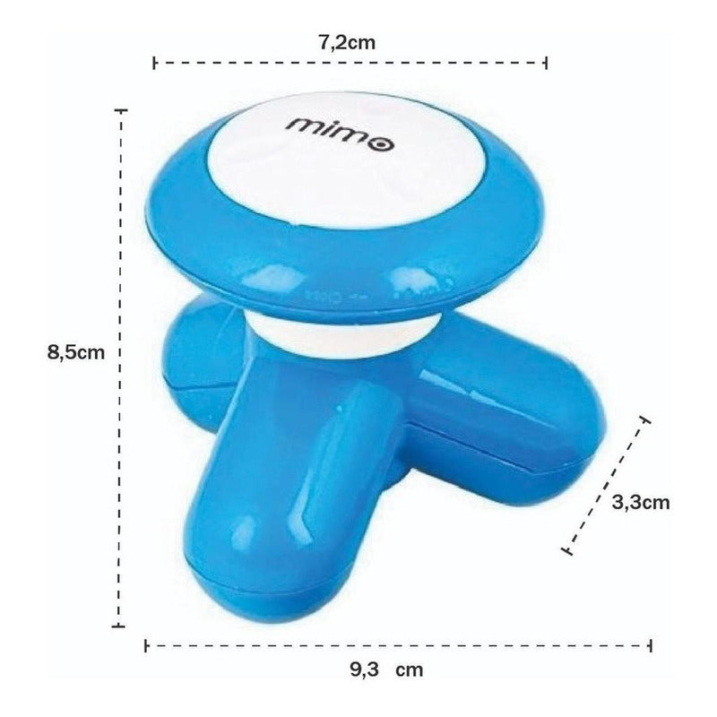 Mini Masajeador Eléctrico Azul Mimo Para Cuerpo, Cuello Y Espalda