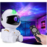 Lampara Astronauta Proyector De Galaxia Nebulosa Y Estrellas Estructura Blanco Pantalla Negro 110v