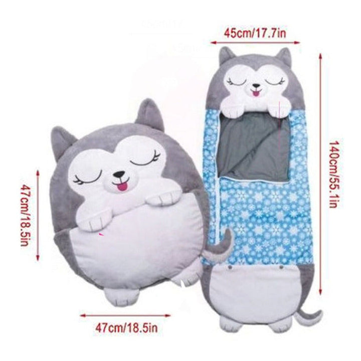 Sleeping Para Niños Bolsa Para Dormir Y Almohada Lobo