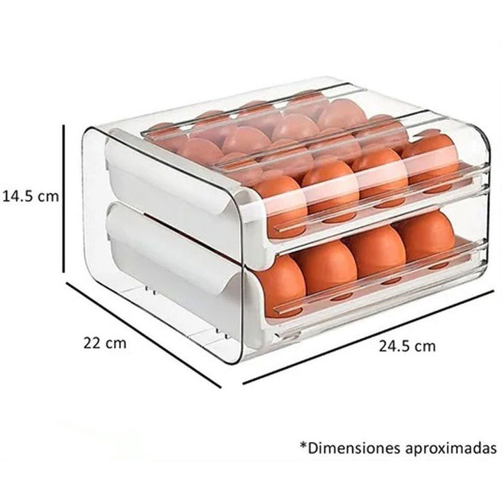Canasta Porta Huevos Organizador X24 Con Tapa Cocina Nevera