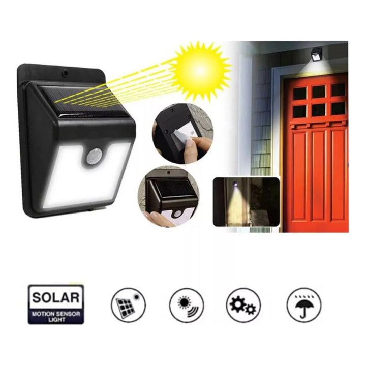 Luz Led Exterior Energía Solar Y Sensor Movimiento Everbrite Color Negro