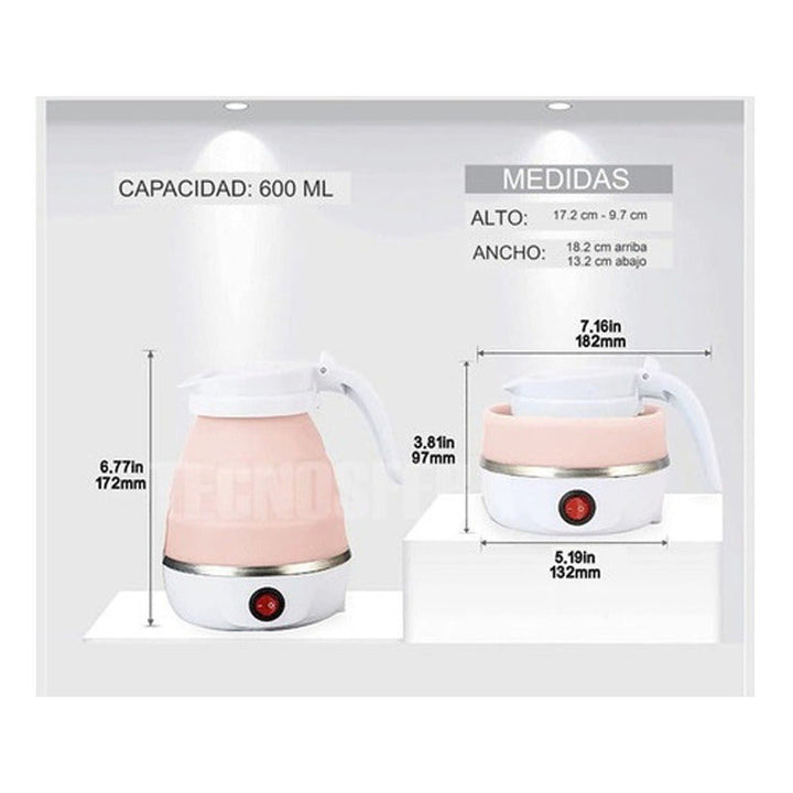Hervidor Dagua Plegable Tetera Portátil Calentador 600ml Ros