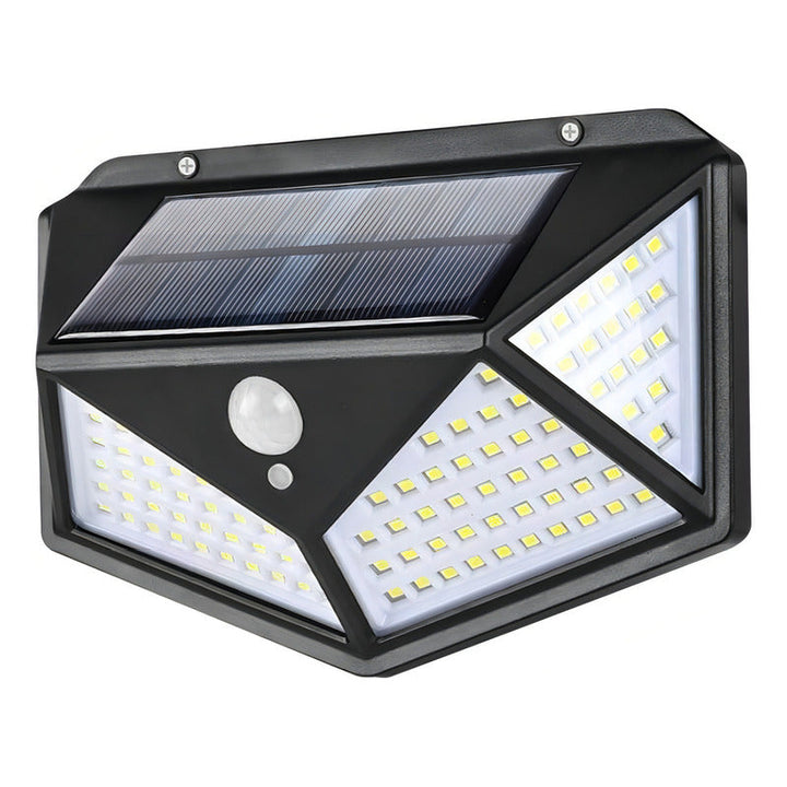 Lámpara Solar 100 Luces Led Exteriores Con Sensor Movimiento Color Negro