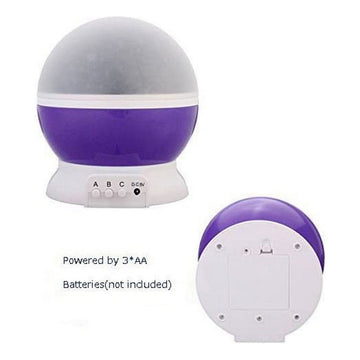 Lampara Proyector Rotatoria Cielo Estrellas Noche Alumbra Color De La Estructura Morada
