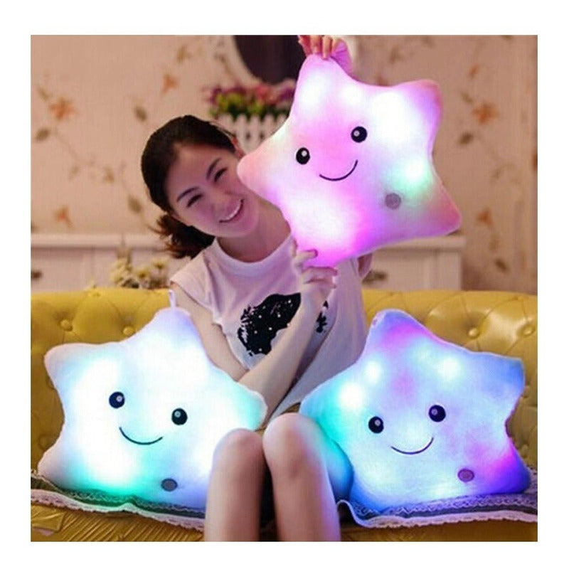 Estrella Luminosa Almohada Cojin  Peluche Con Luz